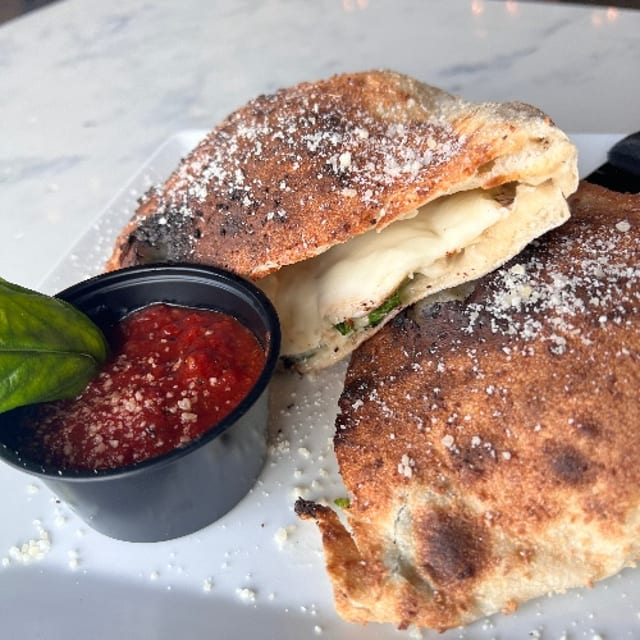 Chicken Alfredo Calzone.